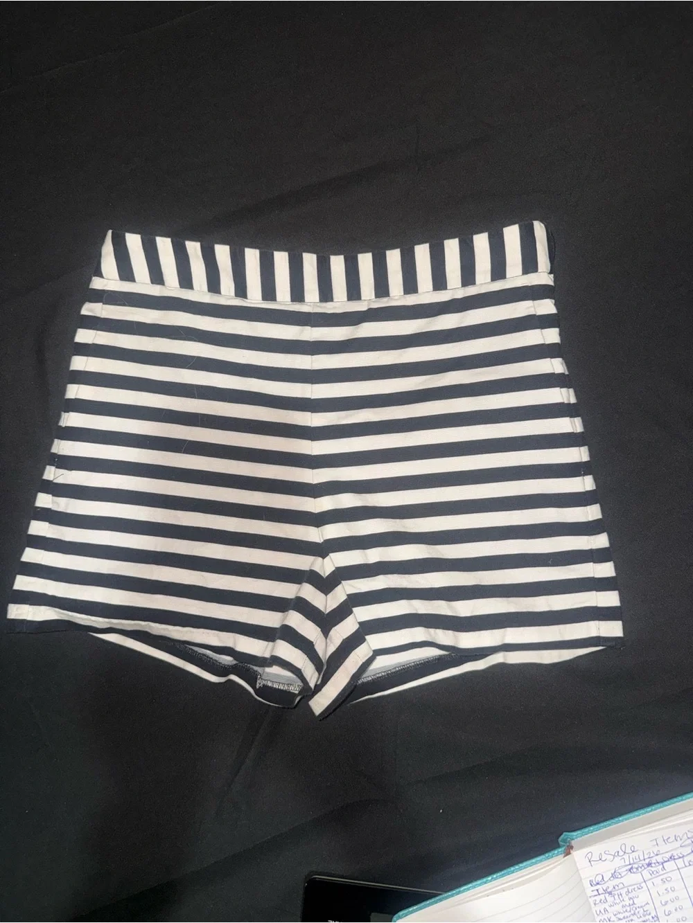 Express Black and White Striped Bermuda Shorts